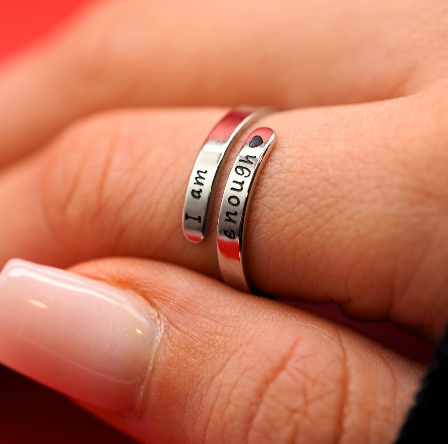 I Am Enough Ring – A Daily Reminder of Your Inner Strength